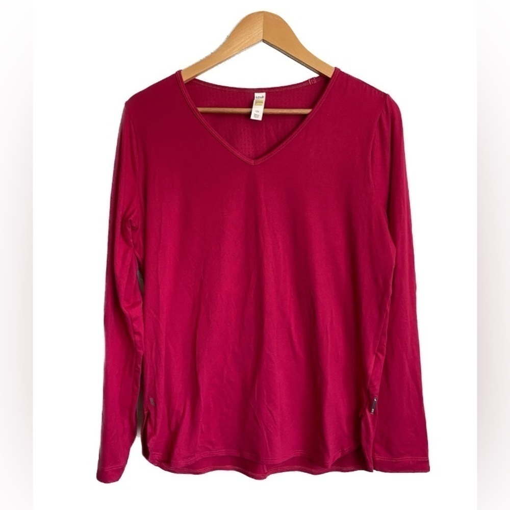 Lolë Kuma Top Side Slits‎ Mesh Reflective Running Outdoor Long Sleeve Size Large